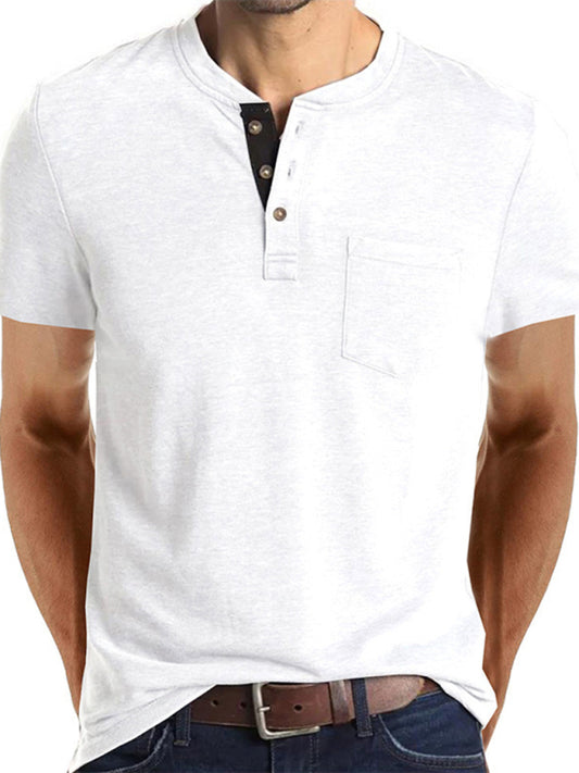 Camiseta casual de manga corta para hombre, en color sólido.