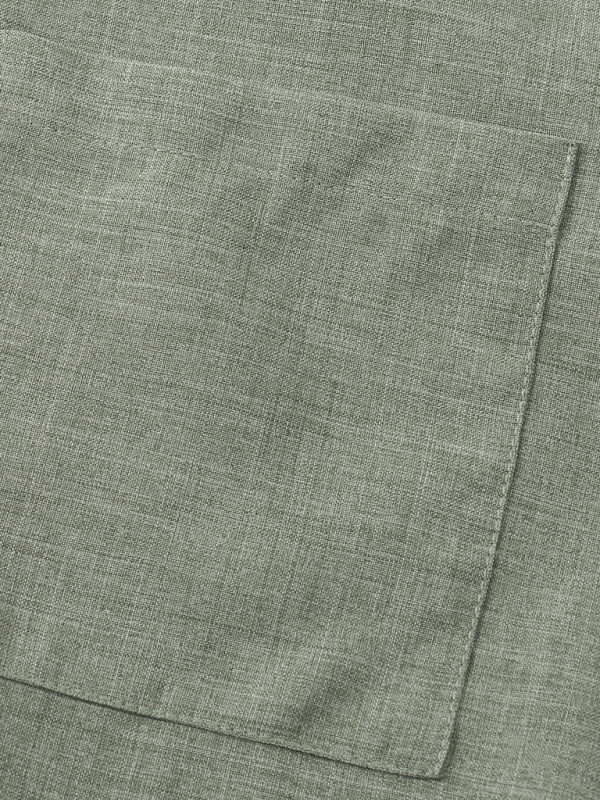 Camisa casual de primavera y verano de manga corta, en color sólido, de lino y algodón para hombre.