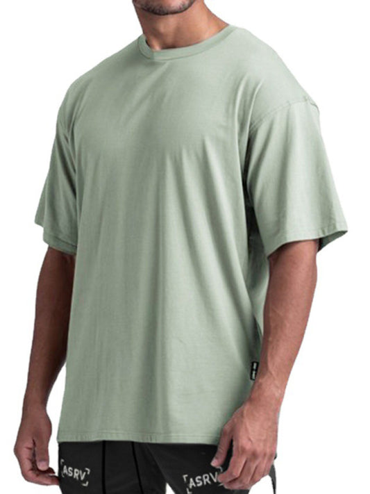 Camiseta deportiva de punto para hombre, casual, de manga corta y cuello redondo, de secado rápido.